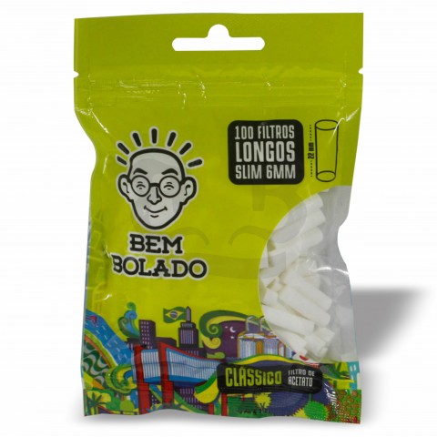 Filtro para Cigarro Bem Bolado Clássico Longo 6mm - Bag com 100