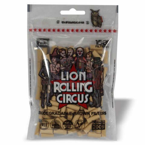 Filtro para Cigarro Lion Rolling Circus Brown 6mm - Bag com 150