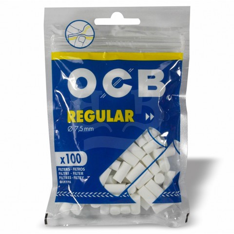 Filtro para Cigarro OCB Regular 7,5mm - Bag com 100